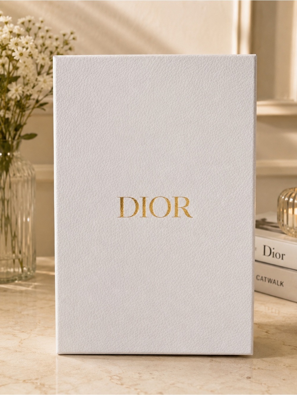 Dior White Box with Gold Logo